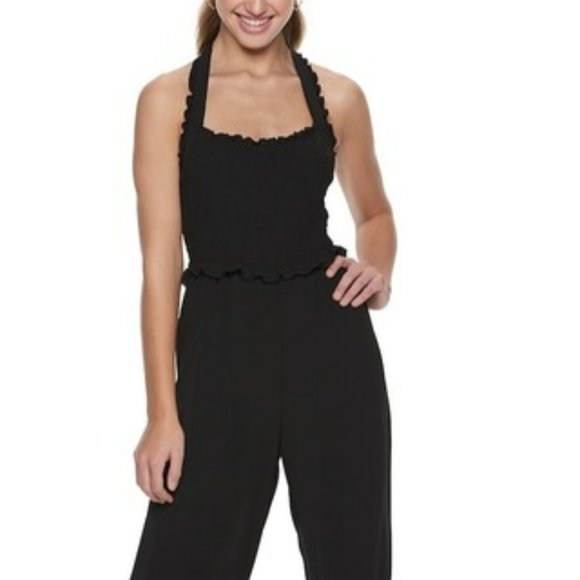 Candie's Pants - Candie's Black Wide Leg Halter top Jumpsuit SIZE XL